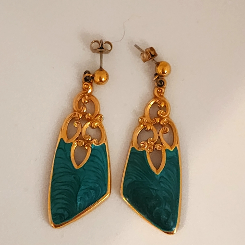 *3 for $15* New gold and green earrings